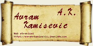 Avram Kamišević vizit kartica